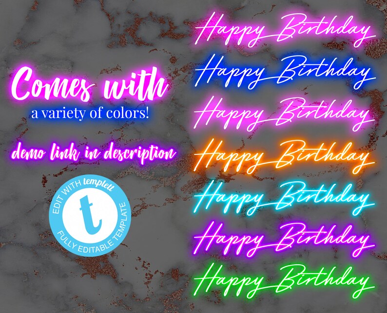 Happy Birthday Snapchat Filter Neon Birthday Snap Chat Etsy