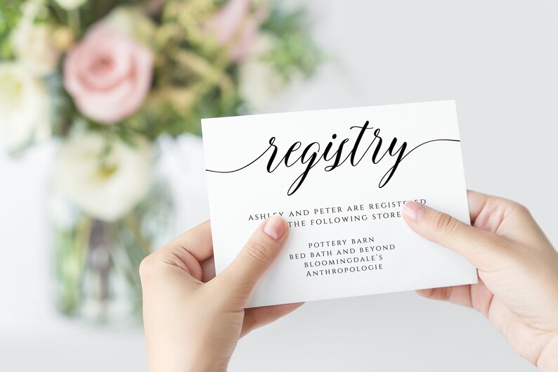 DIY Registry Card Inserts Gift Registry Card Template Wedding Etsy
