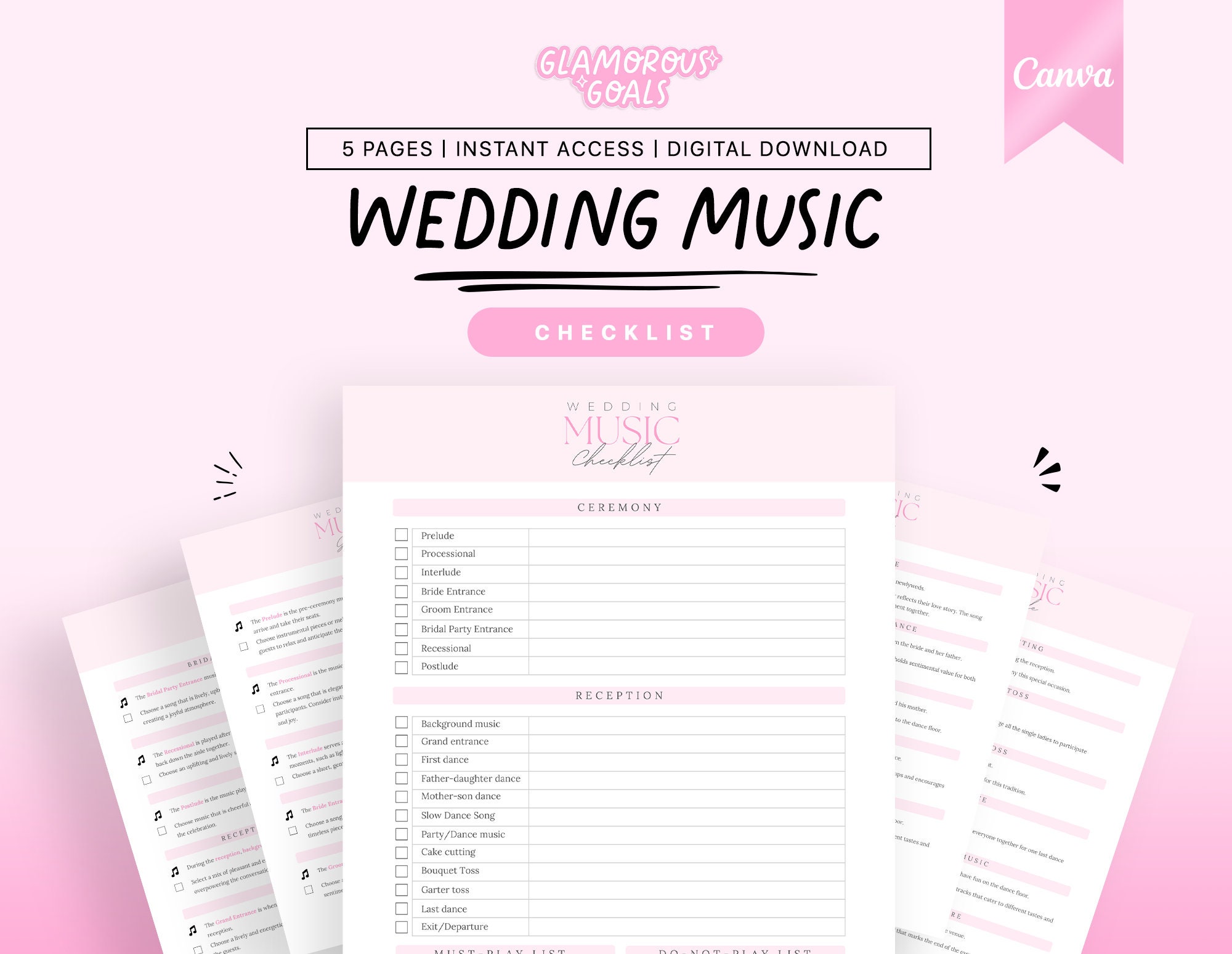 Wedding Song Checklist -  Canada