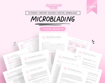 Professional Canva Microblading Forms, Editable Esthetician Templates, Microblading Forms, Beauty Salon Forms,Microblading Consultation Form