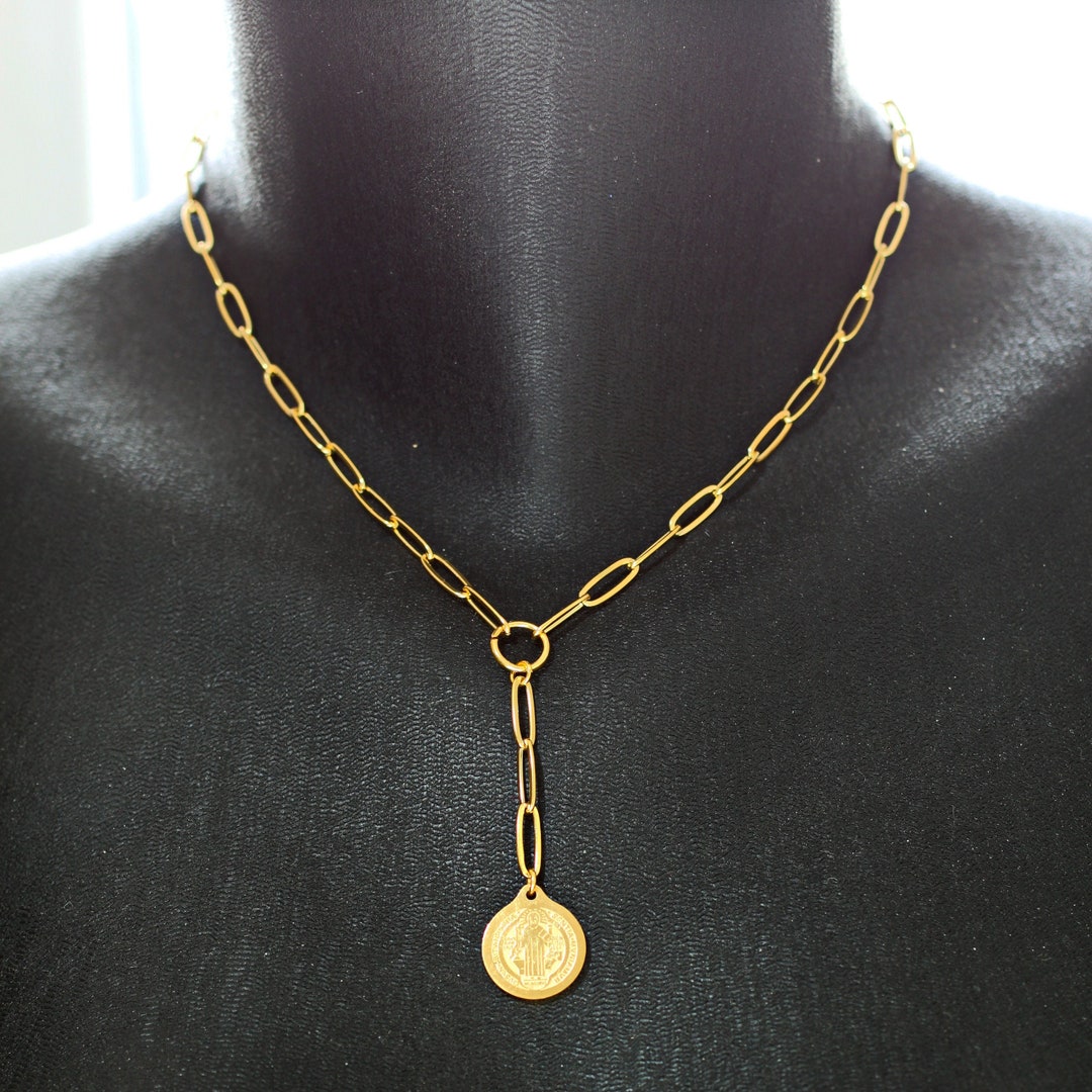 Médaille Saint Joseph FaitHeart - Pendentif Acier Inoxydable - Collier Religieux Homme/Femme