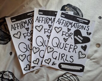 Affirmations for Queer Girls Blackout Poetry Zine