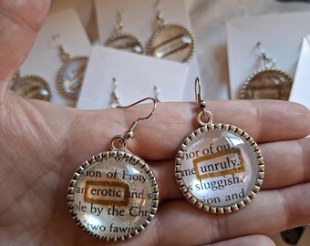 Recycled Book Earrings