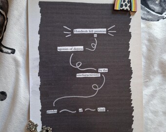 Hundreds Fell Prostrate A5 Blackout Poetry Print