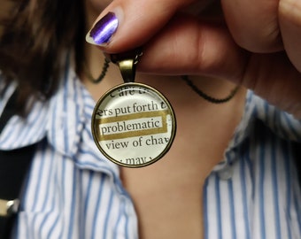 Recycled Book Pendant Necklaces