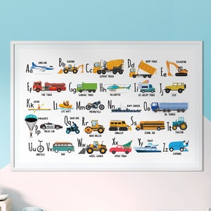 ALPHABET FAHRZEUG - SOFORT Download - Spielzeug für Kinder - Kinderzimmer Deko - Kinderzimmer - Wandkunst Kinderzimmer - Kinderzimmer Deko