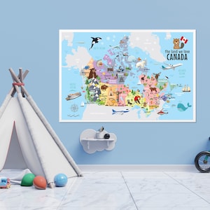 Digital Download - Kids Canada Map Poster - Canada Children Map