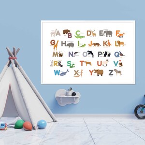 Kids Room Wall, Animal Alphabet Poster Printable, Alphabet Animals ...