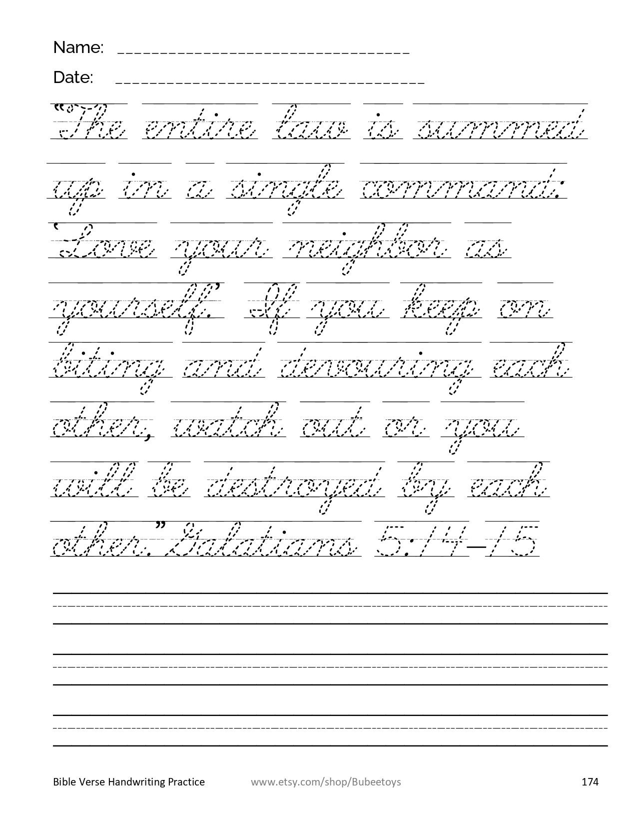 Cursive Handwriting Practice Bible Verses - 246 Pages- Ages 7 and Over ...