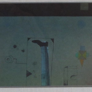 Roy Henry Alexander Gover &quot;Foot Monument&quot; 1967 Mixed Media, Collage, Watercolor & Ink - 5 1/2&quot; x 8 1/2&quot; W bardzo dobrym stanie