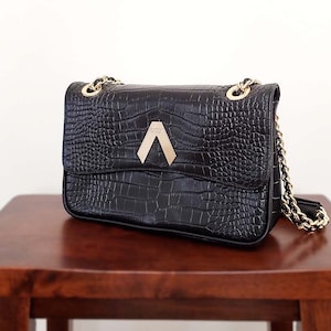 Bolsa de couro italiana FABORSA K-NOME Cocco tamanho M letra coreana ㅅ Fabricada na Itália