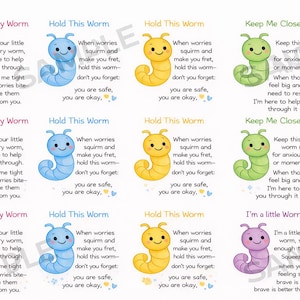 Emotional Support Worry Worm Poem Tags and Vendor Promo Sign - Etsy