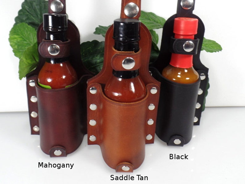 Leather Hot Sauce Holder Holster BBQ Grilling Smoker 3rd Etsy
