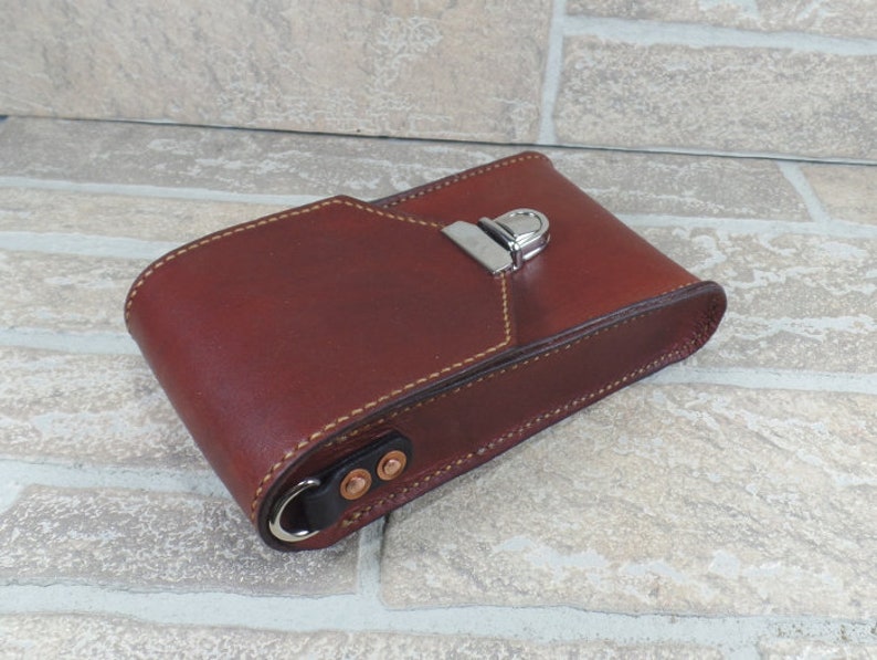 Leather Belt Pouch Lined Phone Pouch EDC Cell Phone Holster Gift for Boyfriend Heavy Duty Phone Pouch