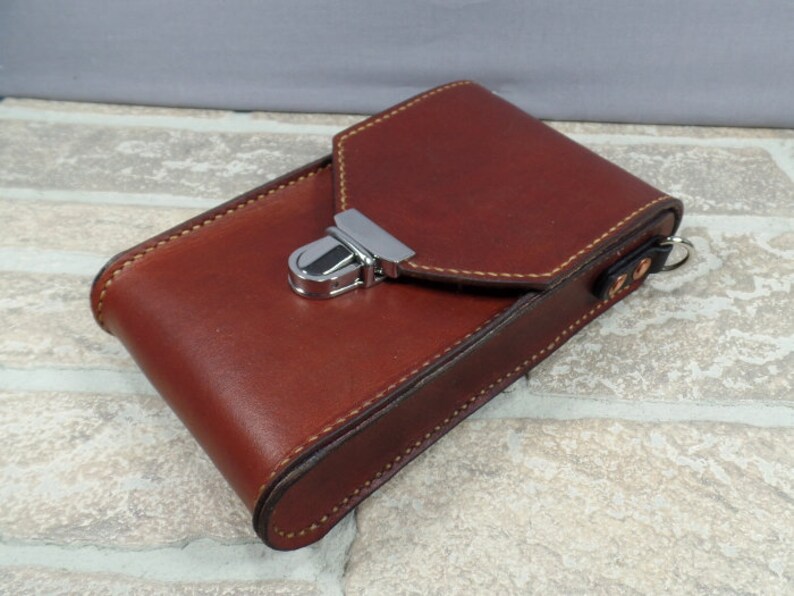 Leather Belt Pouch Lined Phone Pouch EDC Cell Phone Holster Gift for Boyfriend Heavy Duty Phone Pouch