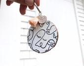 Hand Painted Wooden Keychain - Faces - Keyring - Accessories - Key Accessories