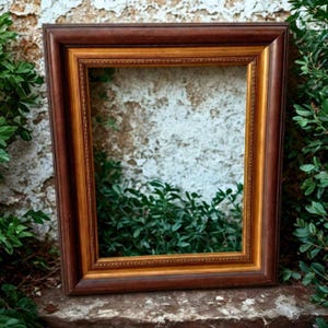 Baroque picture frame gold original vintage antique antiques photo frame wood magnificent wall decoration collection object photo box accessories dark brown