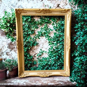Baroque picture frame gold original Art Nouveau vintage antique antiques photo frame wood magnificent flourish collection object photo box accessories