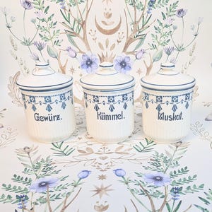 Spice container kitchen utensils cooking vintage decoration kitchen country house rustic spice jars storage order blue gift idea collector