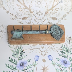 Key board vintage small shelf wall shelf wooden shelf hallway storage order entrance key holder key board rustic old