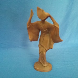 Vintage Japanese 7&quot; Cast Iron Geisha Girl Figurine