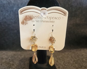 Catherine Popesco  Boho-Chic Round Gold Filigree Earrings