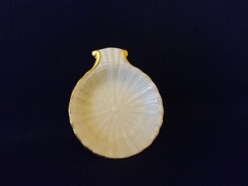 Vintage Lenox Porcelain Clam Shaped Dish 24 K Gold Trim Aegean Collection