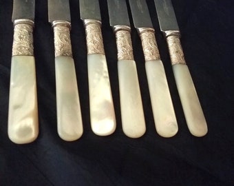 American Cutlery 1930s - Mother of Pearl Small Fruit Knives - Set of 6