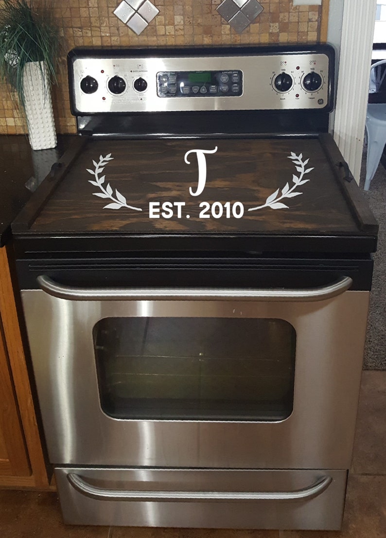Stove Top Cover Custom Wooden Stove Cover Personalized Etsy