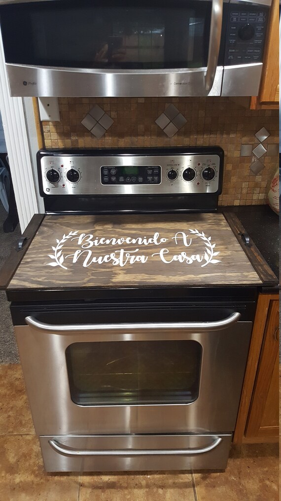 Custom Stove Top Cover Farmhouse Rustic Stove Cover Thick Etsy