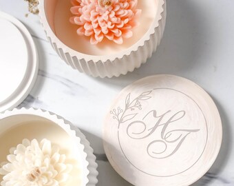 Personalized Soy Wax Candle, Soy Wax Air Freshener Candle, Natural Room Air Freshener, Dried Round Wax Gift, Shower Favor, Wedding Favor