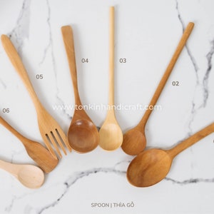 Wooden Serving Spoons, Kitchen utensils, Wooden Kitchen Utensils Set, Utensil Accessories, Bamboo Utensils Spoon & Forks