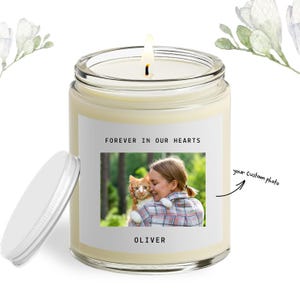 Pet Loss Memorial Candle, Dog Remembrance, Pet Sympathy, Custom Pet Memorial Candle, Pet Remembrance Gift, Your Pet's Photo Candle Gifts