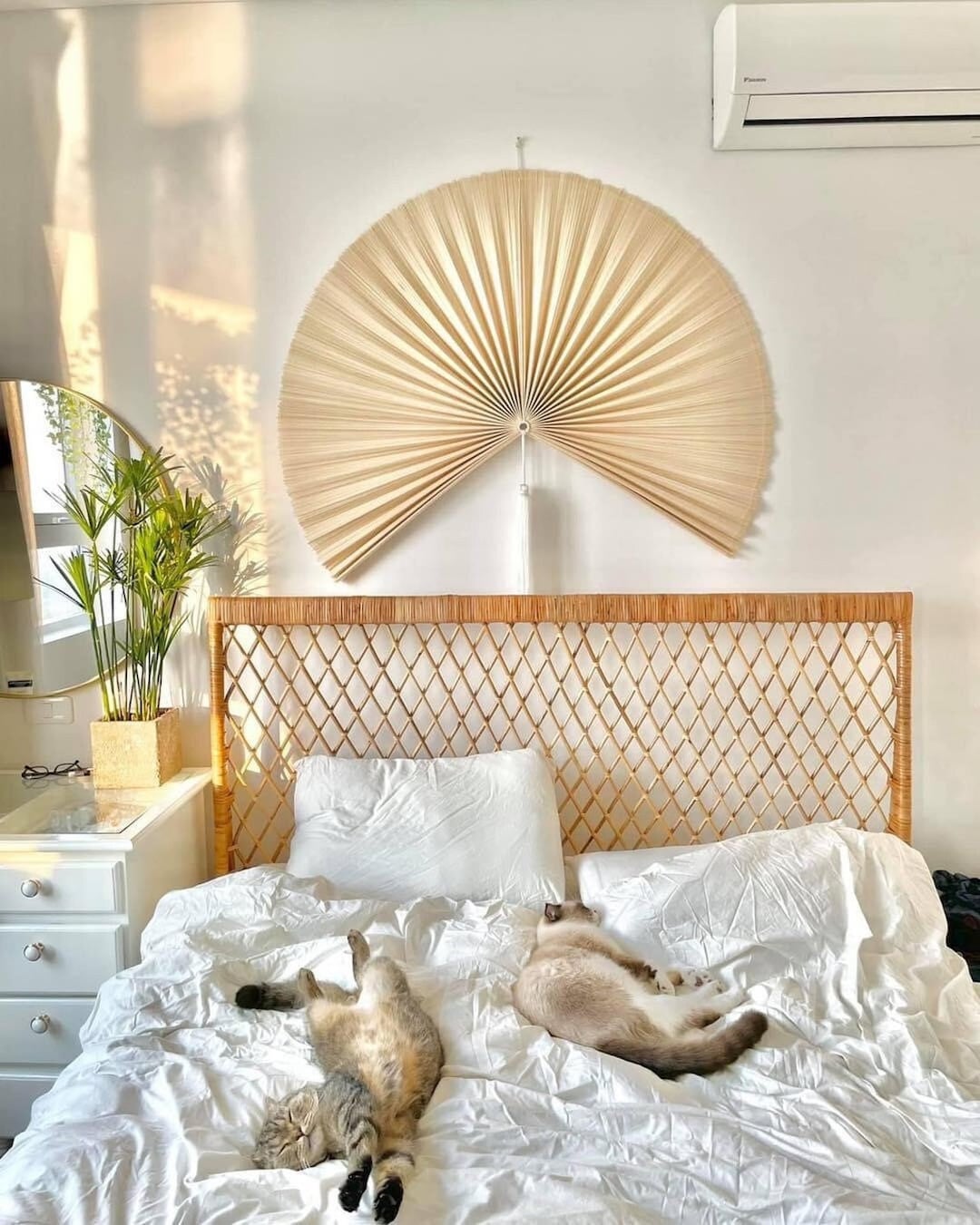 Bamboo Wall Hanging Fan Home Decor Handmade Woven Wall Decor Fan Wall