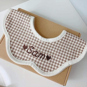Personalized muslin bib bandana,Embroidered Baby organic neckerchief,Summer bandana muslin cloth, Baby drool bib soft gauze,neckerchief gift