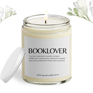 Booklover Soy Candle, Book Lover Gift, Literary Candles, Book Candle Gift, Book Lover Candle, Book lovers&#39; gifts, Book Lovers&#39; Candles