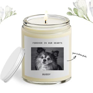 Pet Loss Memorial Candle, Dog Remembrance, Pet Sympathy, Custom Pet Memorial Candle, Pet Remembrance Gift, Your Pet's Photo Candle Gifts