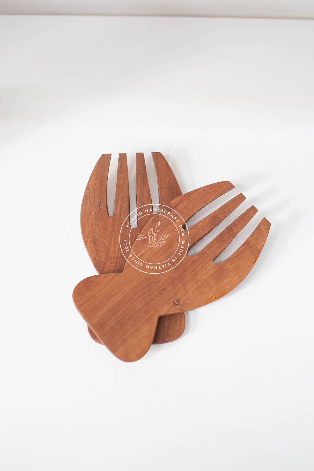 Wooden Salad Hands, Wood Serving Utensills for Salad, Pasta, Tableware