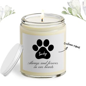 Pet Loss Memorial Candle, Dog Remembrance, Pet Sympathy, Custom Pet Memorial Candle, Pet Remembrance Gift, Your Pet's Quote Candle Gifts