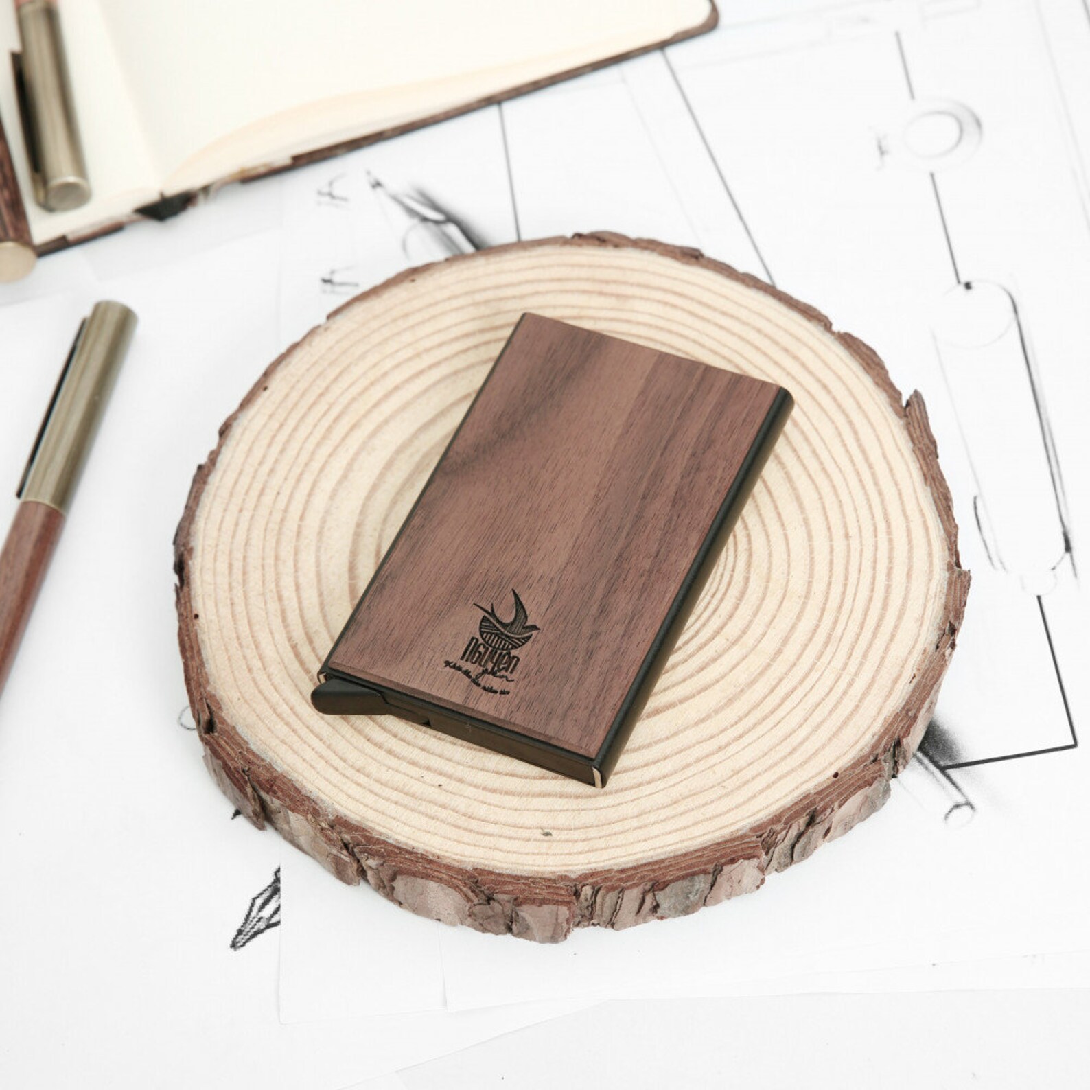 Credit Card Holder Wood Card Cover Case Slim Card Holder Etsy