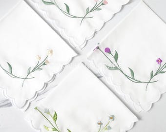 HATOFES Fazzoletto da sposa ricamato anni '60, in cotone, bianco
