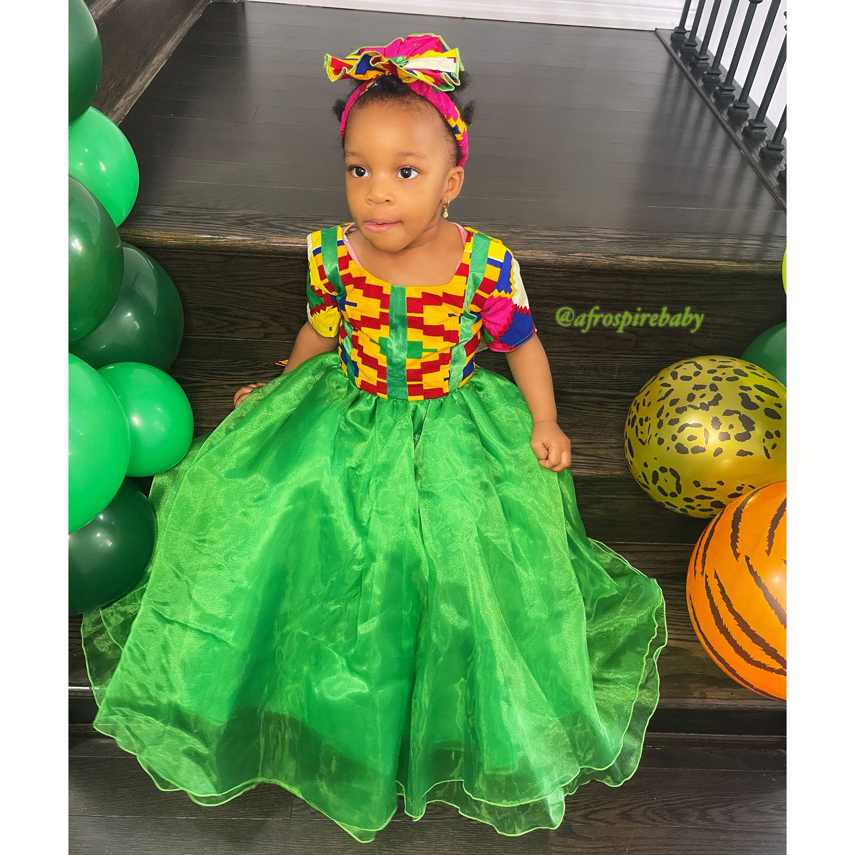 Collection princesse africaine Robe d anniversaire pour filles Robe d occasion speciale pour filles Tulle Kente Organza transparent Robe Bazin Tenue de l Aid Etsy France