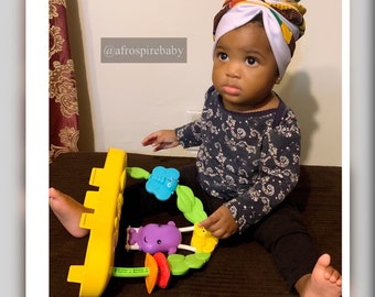 Sombrero de turbante africano para niños / Turbante Kente / Turbante para niña / Envoltura para la cabeza preatada / Gorra de quimioterapia para niños / Gorra de quimioterapia para niñas / Turbante africano para niños