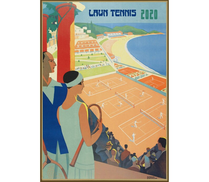 2020 Wall Calendar 12 pages Vintage Reprint Posters Tennis Etsy