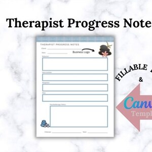 Therapist Progress Notes, BIRP Notes for Therapist, Counselor Progress Notes, Progress Notes Template