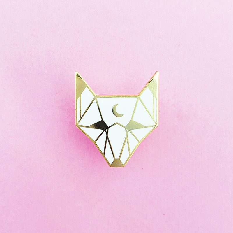Celestial Fox Enamel Pin Etsy