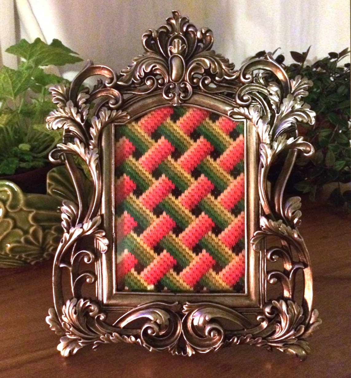 Framed Bargello Needlepoint Florentine Long Stitch 3D Original Etsy