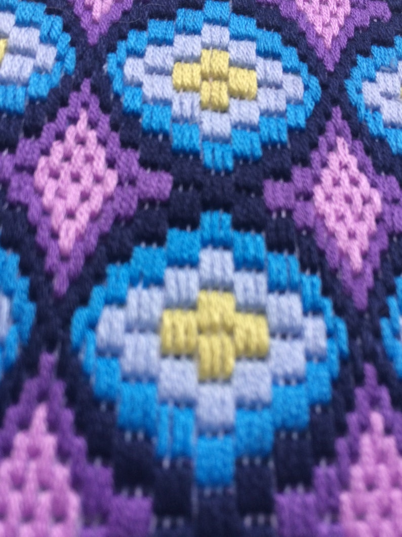 Hoop Framed Bargello Needlepoint Florentine Long Stitch Etsy UK