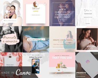 Sleep Consultant Social Media Posts Templates - 20 fully-customisable images for Instagram, Facebook & Twitter