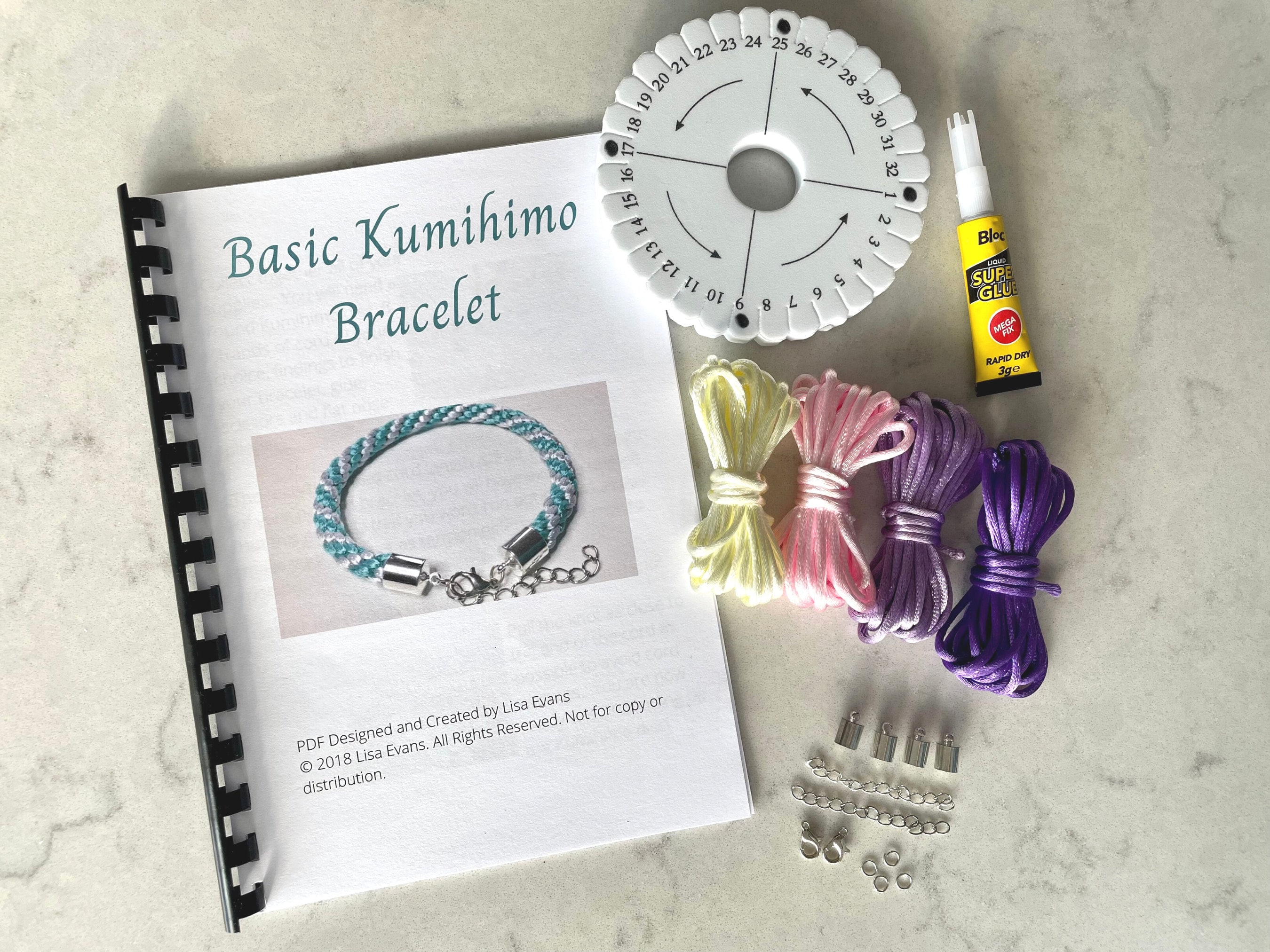 Starter Craft Kit Kumihimo, Friendship bracelet, 1 pack